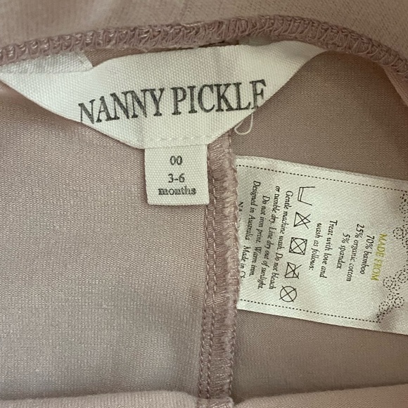 Nanny Pickle Pink Bamboo/Cotton Pea Coat & Matching Pant Set 3-6m - Picture 6 of 8